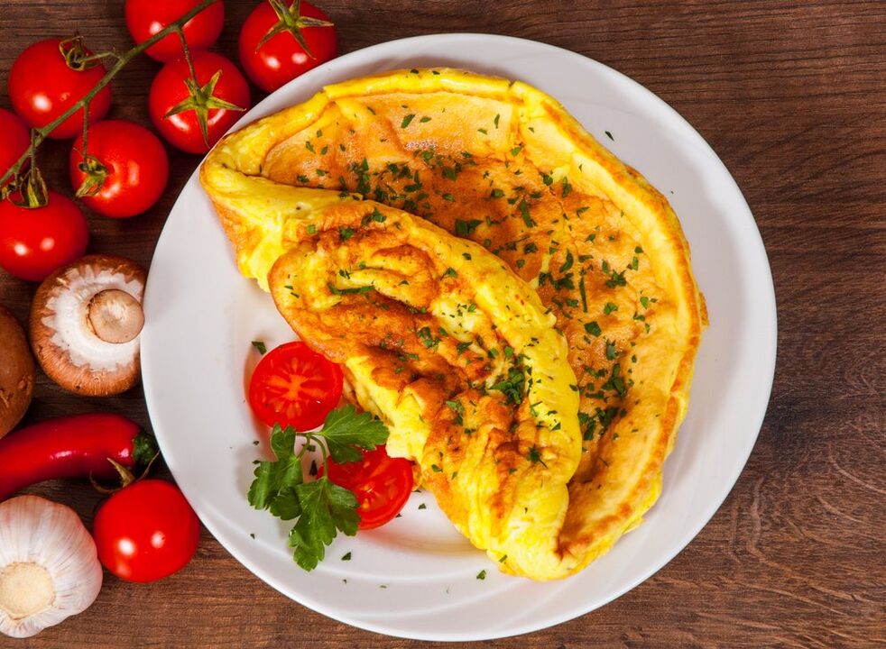 omelette aux tomates plat diététique aux œufs